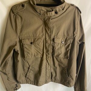 Torrid Military Jacket Size 1 Toggle Adjustable Waist Zipper Snap Close Bomber